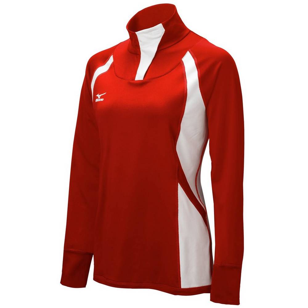 Giacca Mizuno Nine Collection: Drive Half-Zip Donna - Rosse/Bianche - 95364-PSUJ